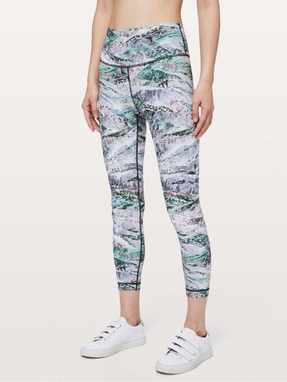 Lululemon Springscape Multi Mountain Landscape Graphic Cropped Leggings 8